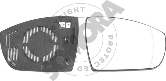 Somora 098055G - Spoguļstikls, Ārējais atpakaļskata spogulis autodraugiem.lv