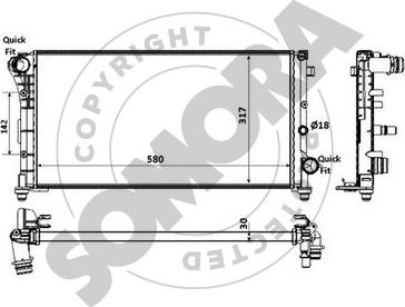 Somora 080540A - Radiators, Motora dzesēšanas sistēma autodraugiem.lv