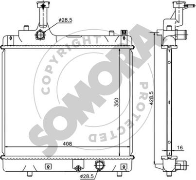Somora 190040 - Radiators, Motora dzesēšanas sistēma autodraugiem.lv