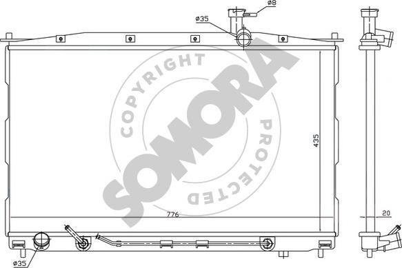 Somora 135240B - Radiators, Motora dzesēšanas sistēma autodraugiem.lv