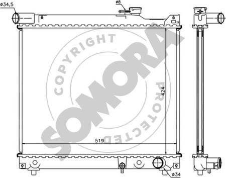 Somora 305040E - Radiators, Motora dzesēšanas sistēma autodraugiem.lv