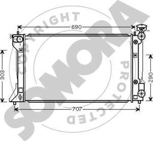 Somora 311840D - Radiators, Motora dzesēšanas sistēma autodraugiem.lv