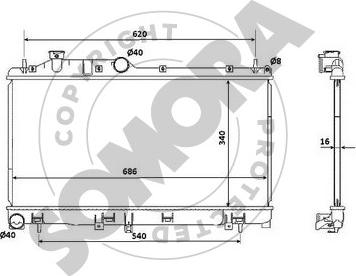 Somora 331240A - Radiators, Motora dzesēšanas sistēma autodraugiem.lv