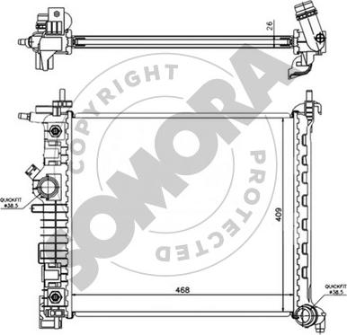 Somora 216141A - Radiators, Motora dzesēšanas sistēma autodraugiem.lv