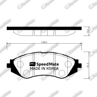 SpeedMate SM-BPG009 - Bremžu uzliku kompl., Disku bremzes autodraugiem.lv