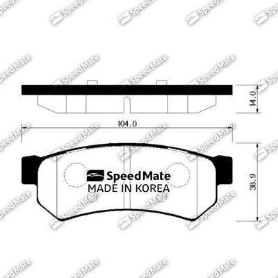 SpeedMate SM-BPG020 - Bremžu uzliku kompl., Disku bremzes autodraugiem.lv