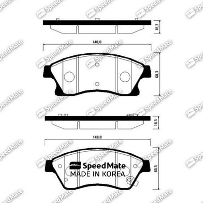 SpeedMate SM-BPG021 - Bremžu uzliku kompl., Disku bremzes autodraugiem.lv