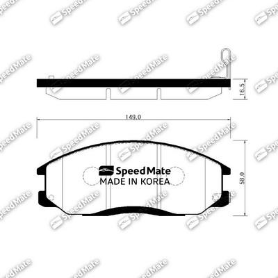 SpeedMate SM-BPH027 - Bremžu uzliku kompl., Disku bremzes autodraugiem.lv