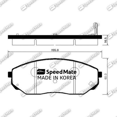 SpeedMate SM-BPK022 - Bremžu uzliku kompl., Disku bremzes autodraugiem.lv