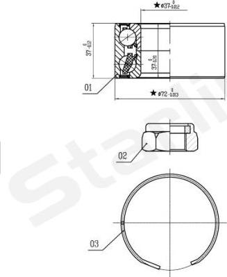 Starline LO 03596 - Riteņa rumbas gultņa komplekts autodraugiem.lv