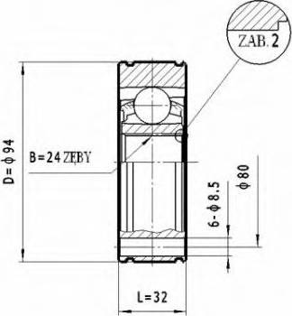 Statim CW.036 - Šarnīru komplekts, Piedziņas vārpsta autodraugiem.lv