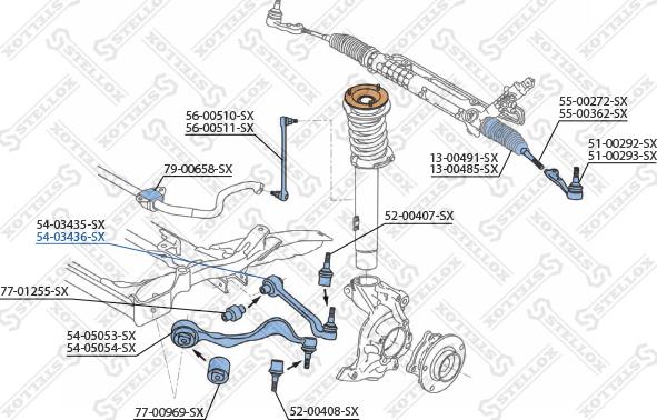 Stellox 54-03436-SX - Neatkarīgās balstiekārtas svira, Riteņa piekare autodraugiem.lv