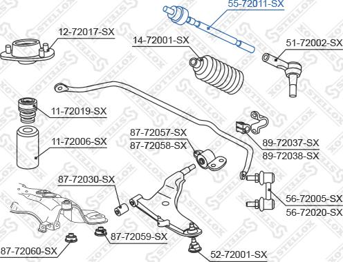 Stellox 55-72011-SX - Aksiālais šarnīrs, Stūres šķērsstiepnis autodraugiem.lv