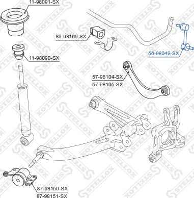 Stellox 56-98049-SX - Stiepnis / Atsaite, Stabilizators autodraugiem.lv