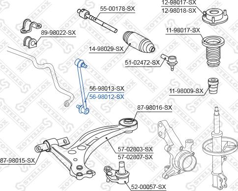 Stellox 56-98012-SX - Stiepnis / Atsaite, Stabilizators autodraugiem.lv