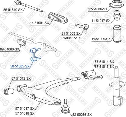 Stellox 56-51005-SX - Stiepnis / Atsaite, Stabilizators autodraugiem.lv