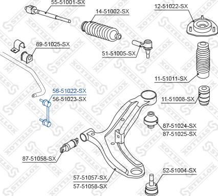 Stellox 56-51022-SX - Stiepnis / Atsaite, Stabilizators autodraugiem.lv