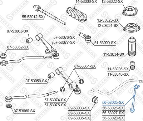 Stellox 56-53025-SX - Stiepnis / Atsaite, Stabilizators autodraugiem.lv