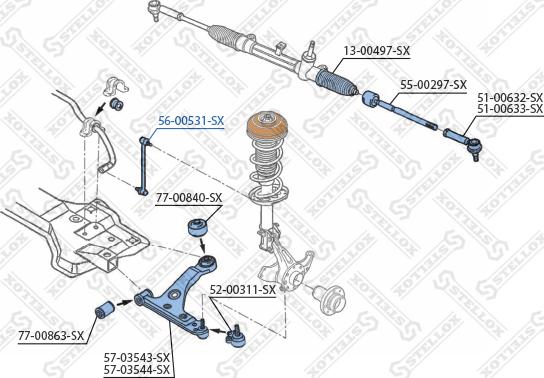 Stellox 56-00531-SX - Stiepnis / Atsaite, Stabilizators autodraugiem.lv