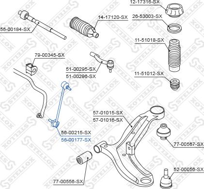 Stellox 56-00177-SX - Stiepnis / Atsaite, Stabilizators autodraugiem.lv