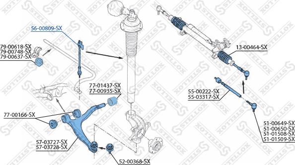 Stellox 56-00809-SX - Stiepnis / Atsaite, Stabilizators autodraugiem.lv