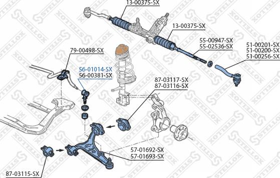 Stellox 56-01014-SX - Stiepnis / Atsaite, Stabilizators autodraugiem.lv