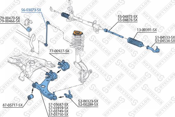 Stellox 56-03073-SX - Stiepnis / Atsaite, Stabilizators autodraugiem.lv