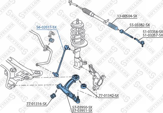 Stellox 56-02017-SX - Stiepnis / Atsaite, Stabilizators autodraugiem.lv