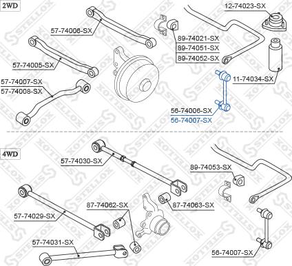 Stellox 56-74007-SX - Stiepnis / Atsaite, Stabilizators autodraugiem.lv