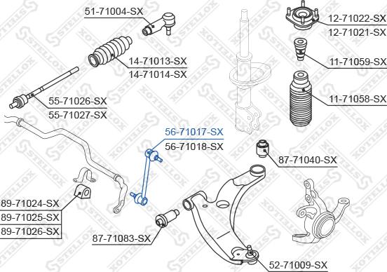 Stellox 56-71017-SX - Stiepnis / Atsaite, Stabilizators autodraugiem.lv