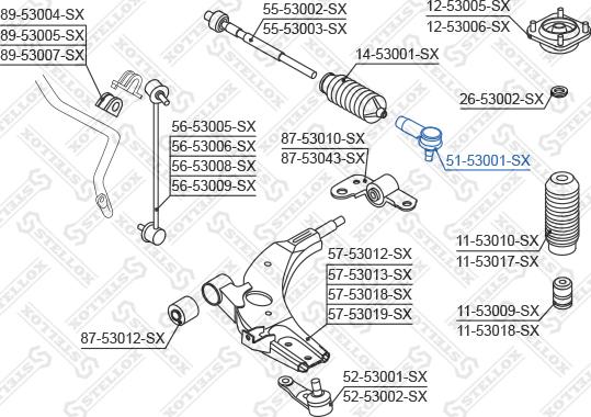 Stellox 51-53001-SX - Stūres šķērsstiepņa uzgalis autodraugiem.lv