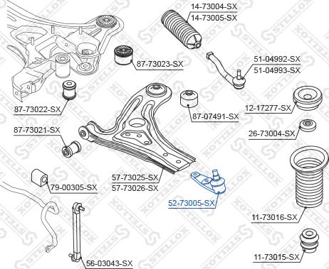 Stellox 52-73005-SX - Balst / Virzošais šarnīrs autodraugiem.lv