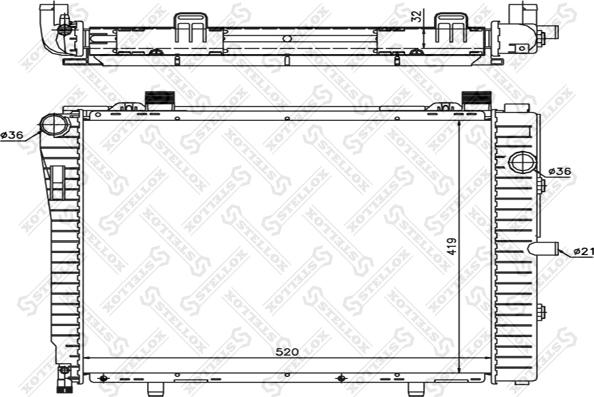 Stellox 10-25908-SX - Radiators, Motora dzesēšanas sistēma autodraugiem.lv