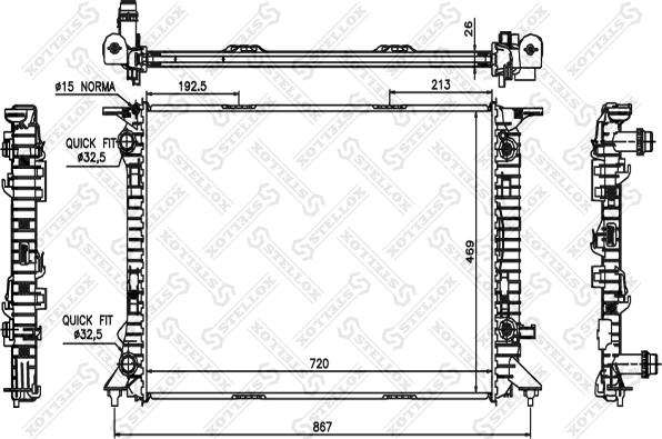 Stellox 10-25451-SX - Radiators, Motora dzesēšanas sistēma autodraugiem.lv