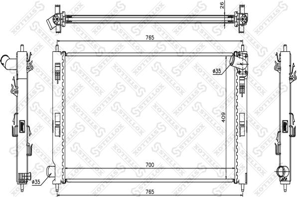 Stellox 10-25452-SX - Radiators, Motora dzesēšanas sistēma autodraugiem.lv