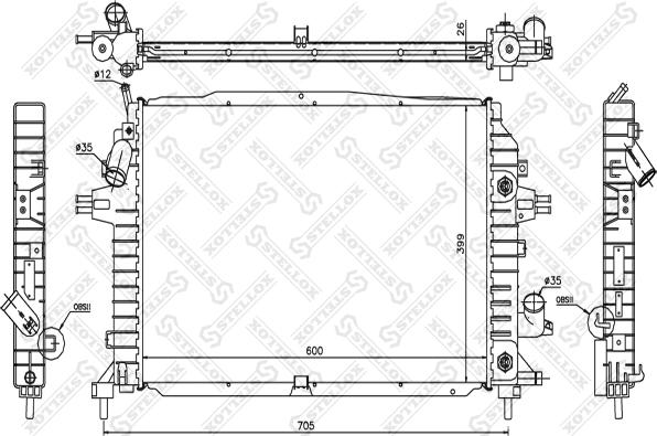 Stellox 10-25405-SX - Radiators, Motora dzesēšanas sistēma autodraugiem.lv