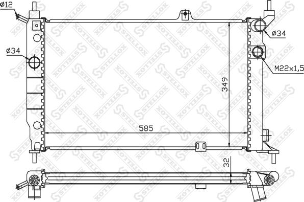 Stellox 10-25416-SX - Radiators, Motora dzesēšanas sistēma autodraugiem.lv