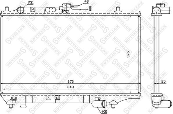 Stellox 10-25430-SX - Radiators, Motora dzesēšanas sistēma autodraugiem.lv