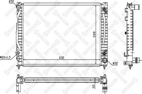 Stellox 10-25545-SX - Radiators, Motora dzesēšanas sistēma autodraugiem.lv