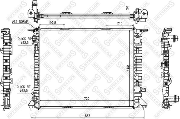 Stellox 10-25524-SX - Radiators, Motora dzesēšanas sistēma autodraugiem.lv