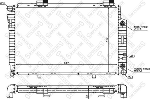 Stellox 10-25095-SX - Radiators, Motora dzesēšanas sistēma autodraugiem.lv