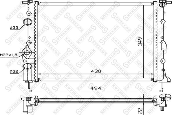 Stellox 10-25040-SX - Radiators, Motora dzesēšanas sistēma autodraugiem.lv