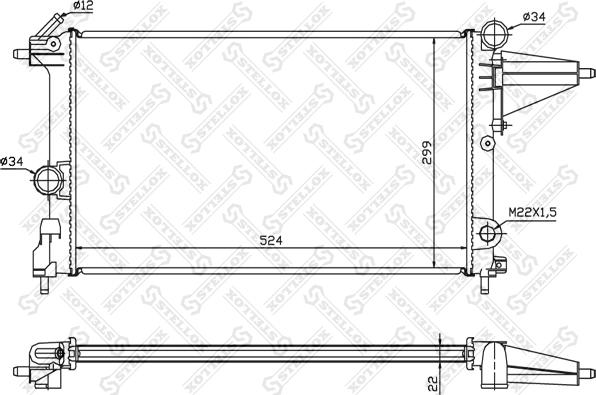 Stellox 10-25047-SX - Radiators, Motora dzesēšanas sistēma autodraugiem.lv