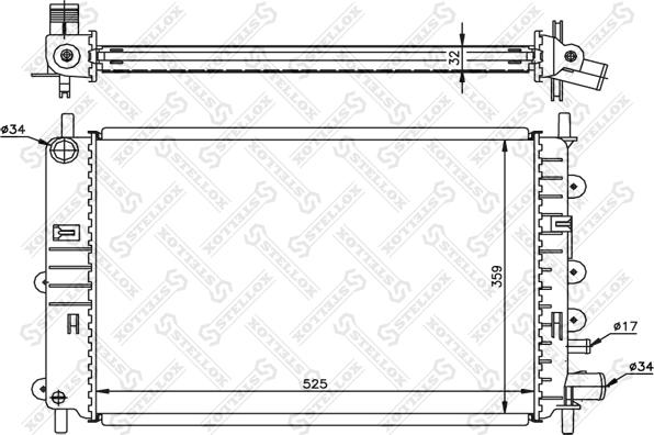 Stellox 10-25055-SX - Radiators, Motora dzesēšanas sistēma autodraugiem.lv