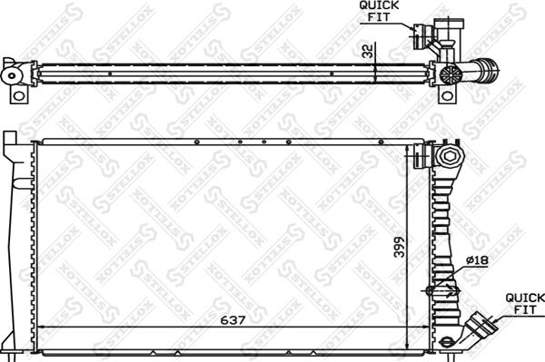 Stellox 10-25025-SX - Radiators, Motora dzesēšanas sistēma autodraugiem.lv