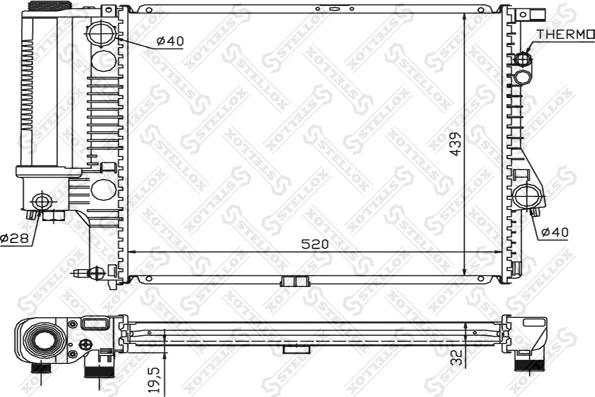 Stellox 10-25022-SX - Radiators, Motora dzesēšanas sistēma autodraugiem.lv