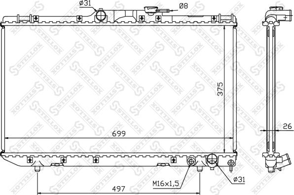 Stellox 10-25115-SX - Radiators, Motora dzesēšanas sistēma autodraugiem.lv