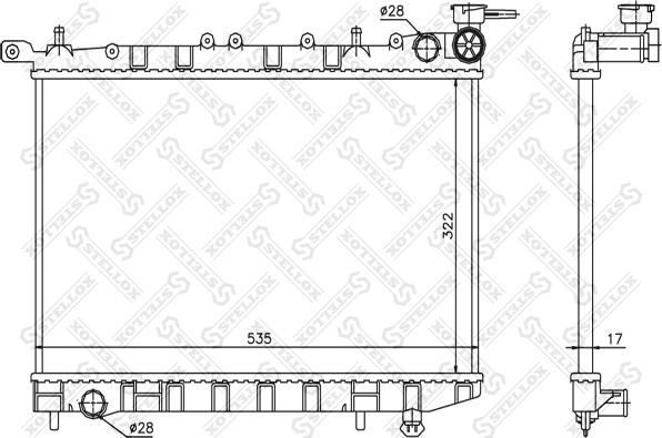 Stellox 10-25121-SX - Radiators, Motora dzesēšanas sistēma autodraugiem.lv