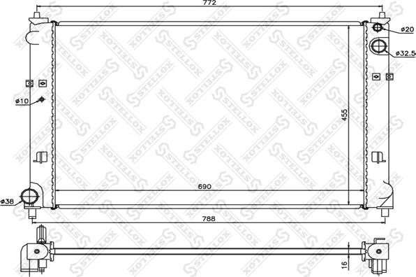 Stellox 10-25855-SX - Radiators, Motora dzesēšanas sistēma autodraugiem.lv