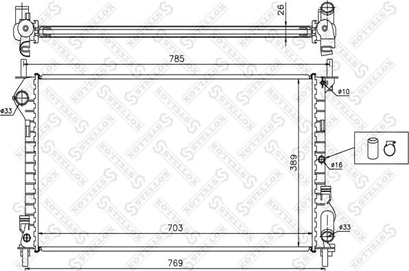 Stellox 10-25395-SX - Radiators, Motora dzesēšanas sistēma autodraugiem.lv